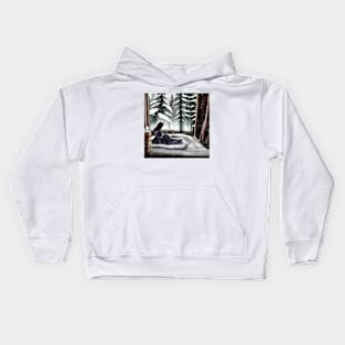 Woman Watching Snow Kids Hoodie